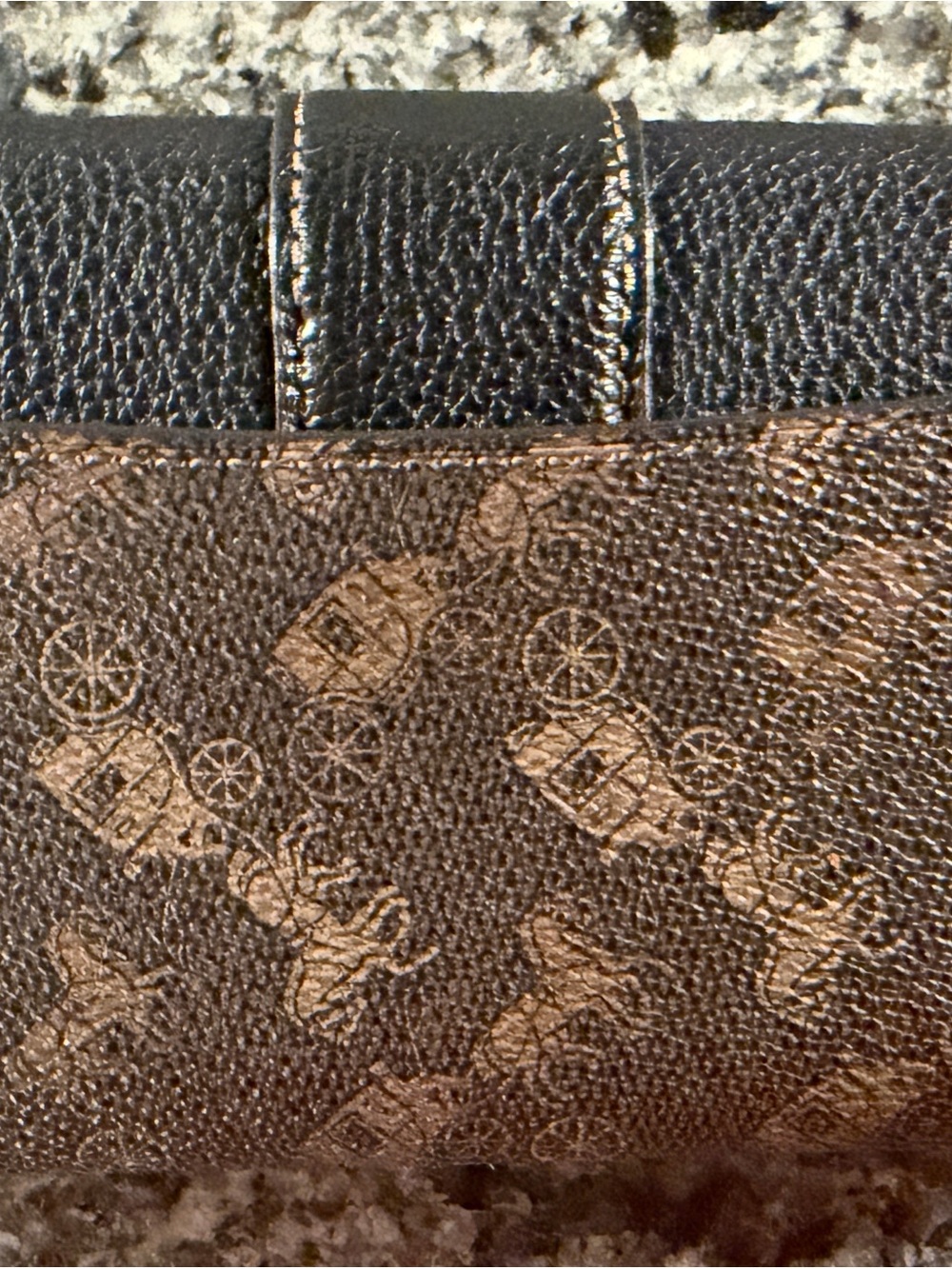 Coach Horse & Carriage Print Turnlock Wallet Brown Black Leather 8x4 - Picture 6 of 6